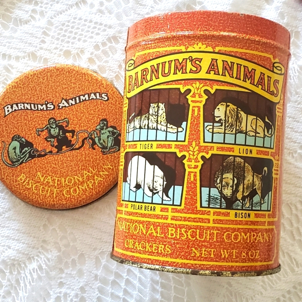 Vintage Collectible Advertising Tin Replica of‎ 1914 Tin Barnum’s Animals